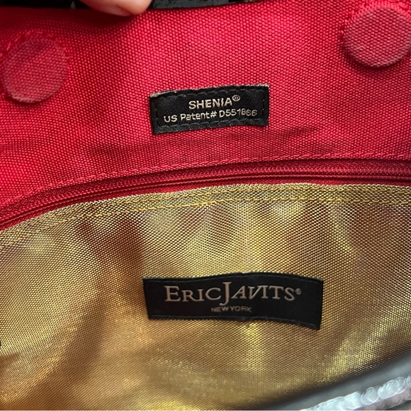 Eric Javits Shenia Black Woven Patent Leather Detail Bag - Picture 10 of 16